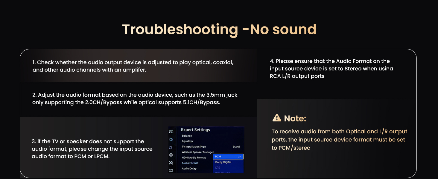 Trouble shooting