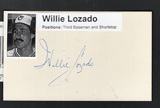 1984 WILLIE LOZADO-MILWAUKEE BREWERS 3X5 AUTOGRAPHED W/Photo Poster painting