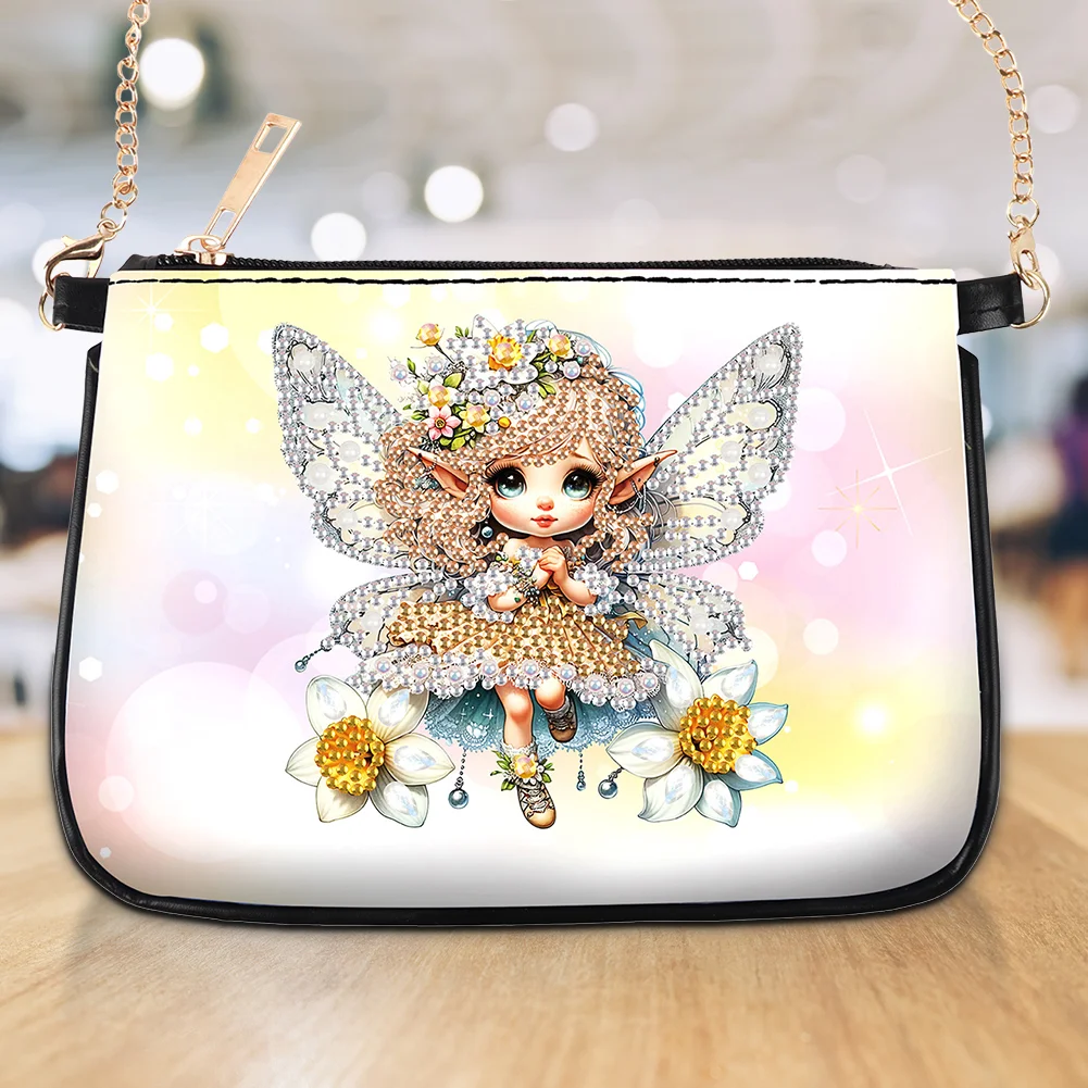 Butterfly Fairy Diamond Painting Coin Chain Purse 5D Diamond Handmade Chain Bag