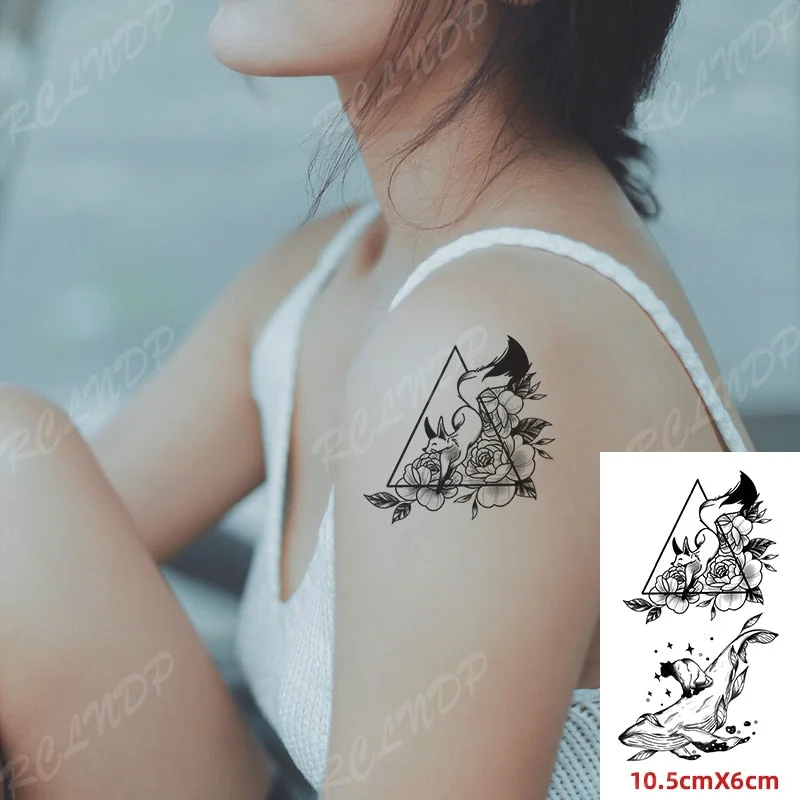 Waterproof Temporary Tattoo Sticker Small Cute Flower Plant Body Art Flash Tatoo Fake Tatto for Women Men