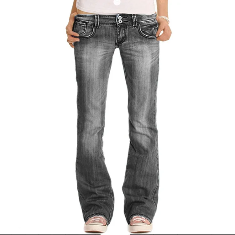 Classic Washed Split Fork Slim Jeans
