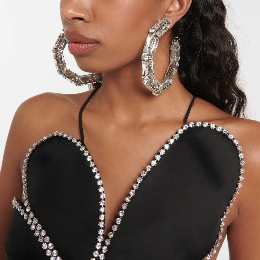 Fashion Rhinestone Large Geometric Hoop Earrings | Oxredo Shop Ramadan Sale