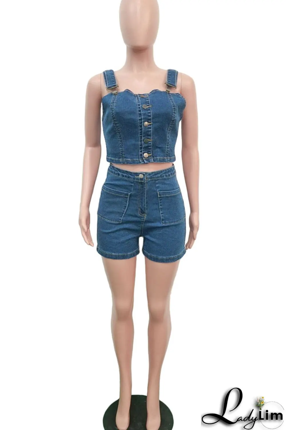 Black Sexy Solid Patchwork Buckle Spaghetti Strap Sleeveless Two Pieces(Without Belt)