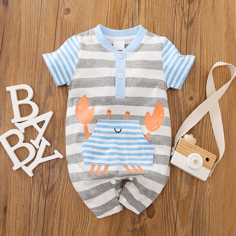 Lovely Crab Printed Baby Romper