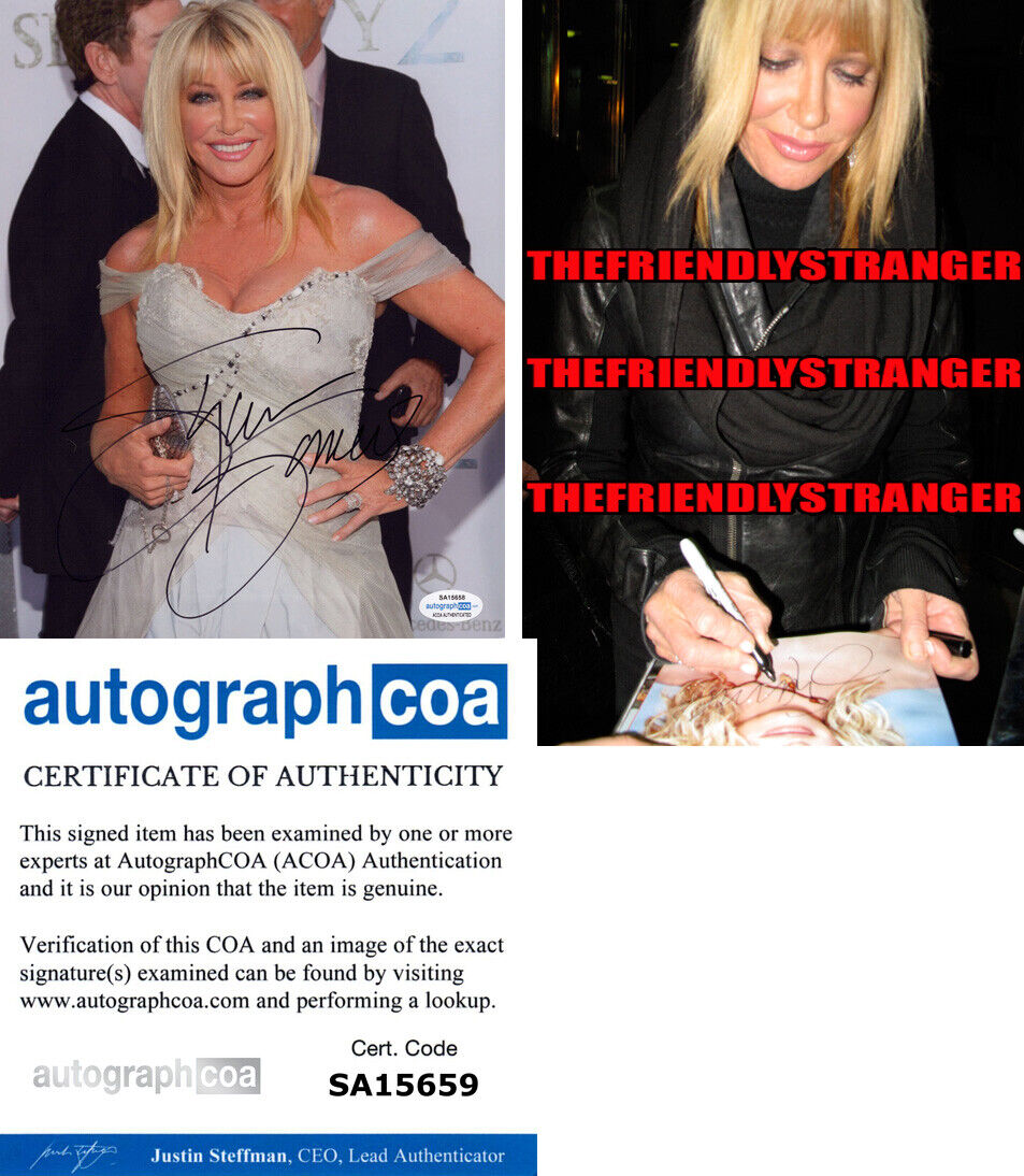 SUZANNE SOMERS signed Autographed 8X10 Photo Poster painting a PROOF - Full Signature ACOA COA