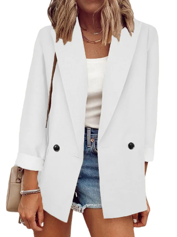 Two-button lapel collar long-sleeved blazer Flusfy