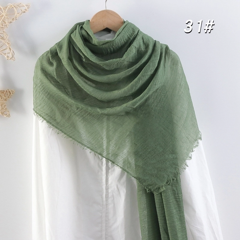 Women’s Elegant Basic Solid Color Cotton And Linen Scarf