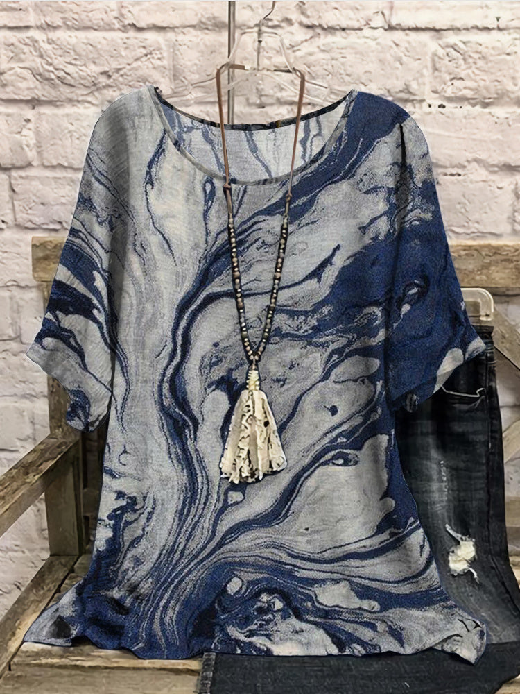 Women Long Sleeve V-neck Graphic Floral Printed Top