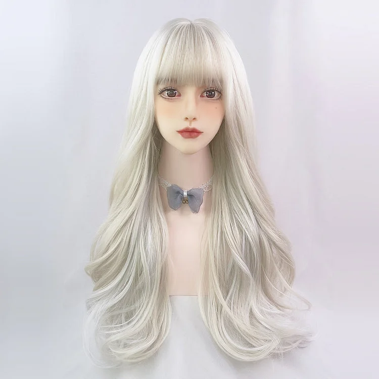 White Gold Long Curly Wig SP17936