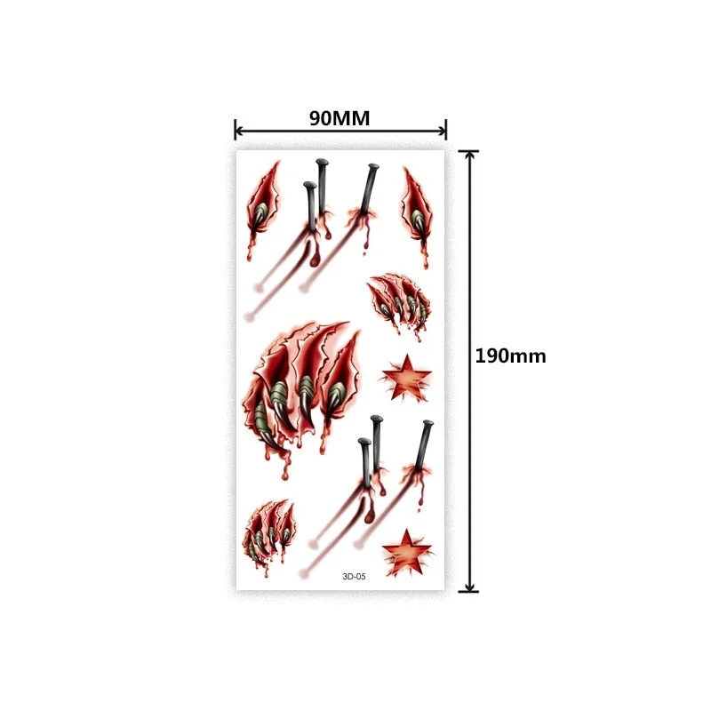 Waterproof 3D tattoo sticker Three-dimensional color printing tattoo sticker Butterfly flower animal color tattoo sticker