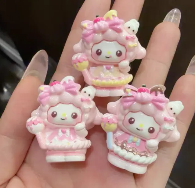 Little lollipop pink lamb set resin charm