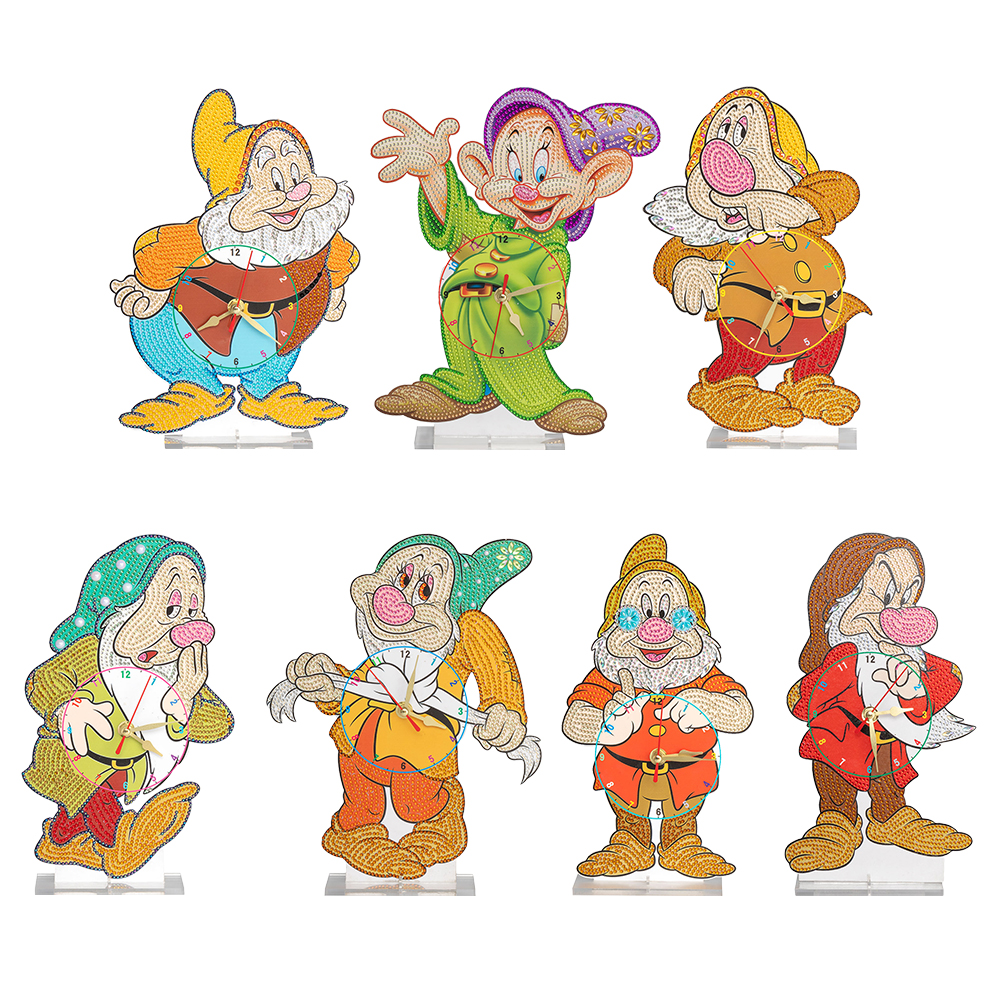 Diamond Painting Seven Dwarfs Acrylic Clock