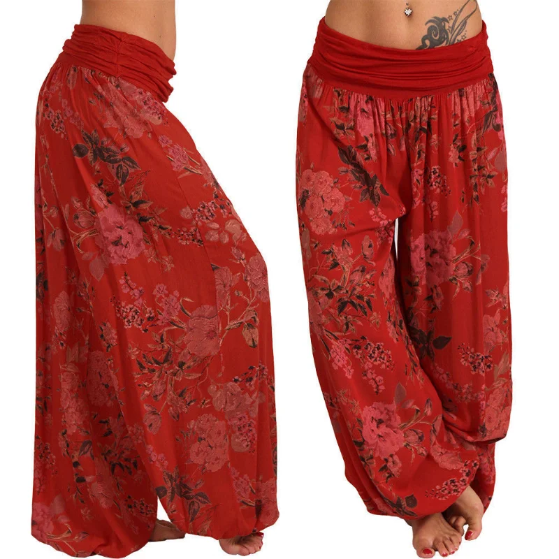 Flowers Printed Ladies Comfortable Harem Casual Pants