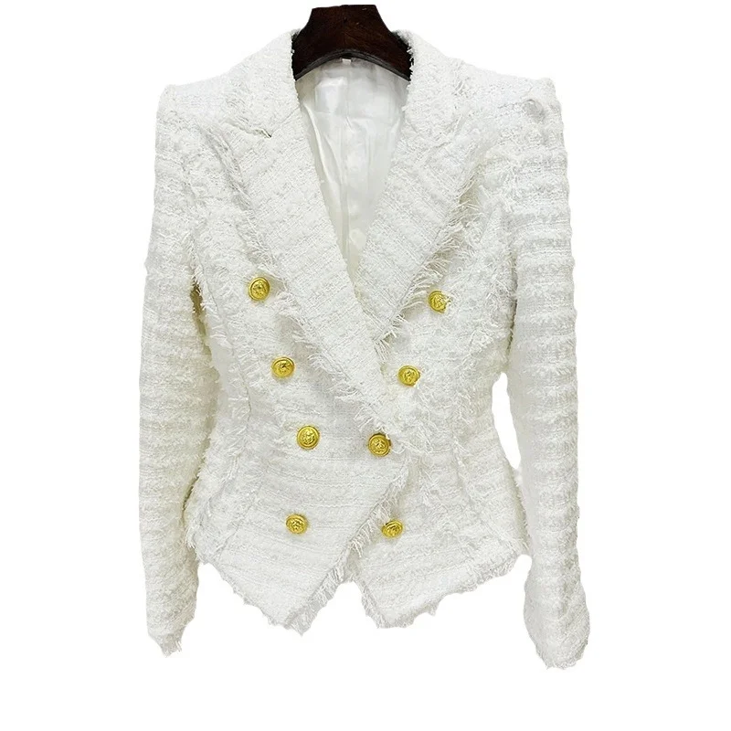 Nigikala Nigikala Autumn And Winter New Star Fashion Tuxedo Side Rough Flowers To Repair Suit Jacket