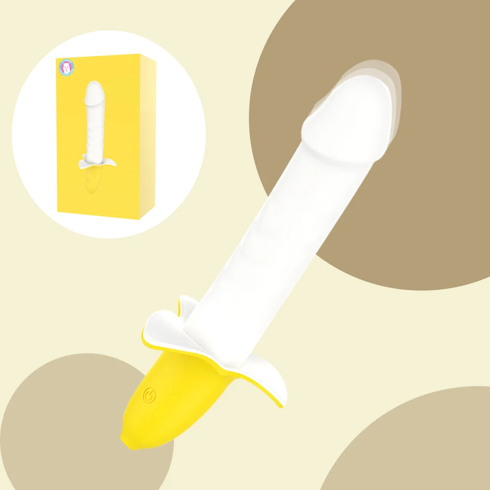 Banana Silicone Ultra-quiet Dildo Vibrator Vaginal Stimulator Female Masturbator Sex Doll