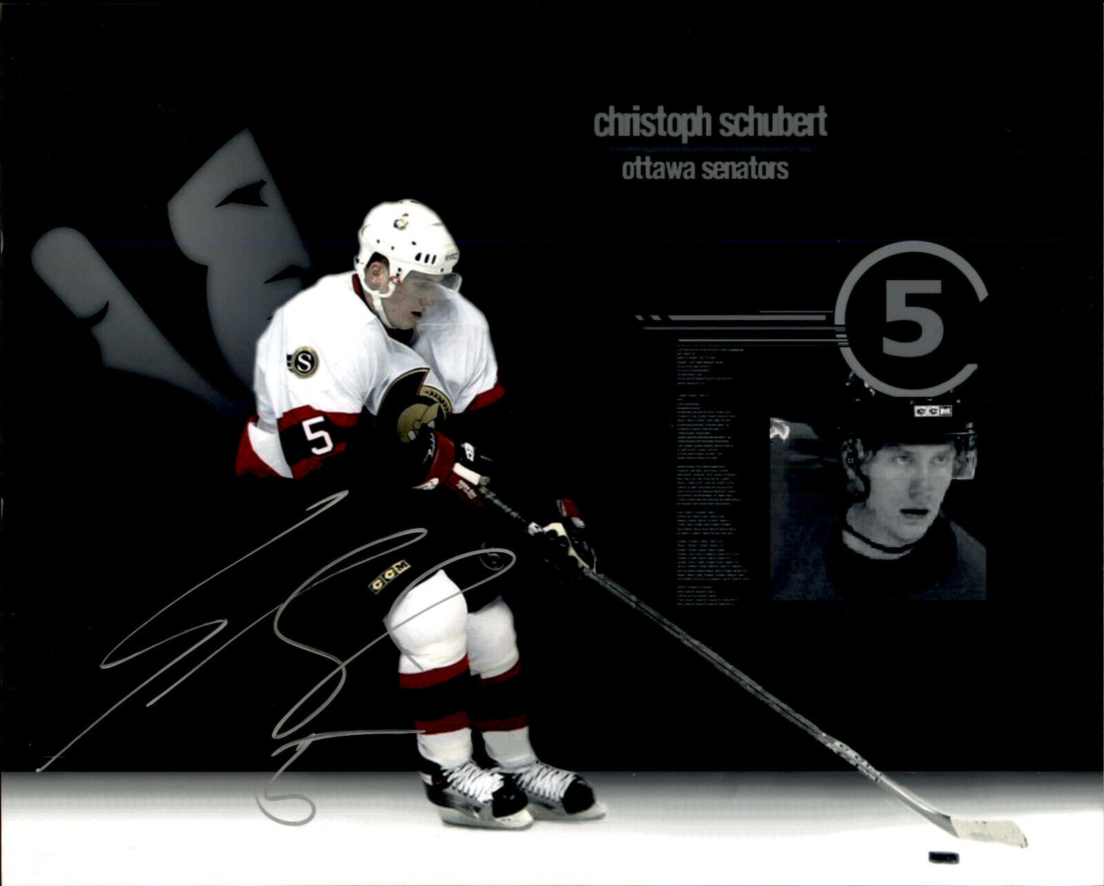 Christoph Schubert SIGNED 8x10 Photo Poster painting OTTAWA SENATORS