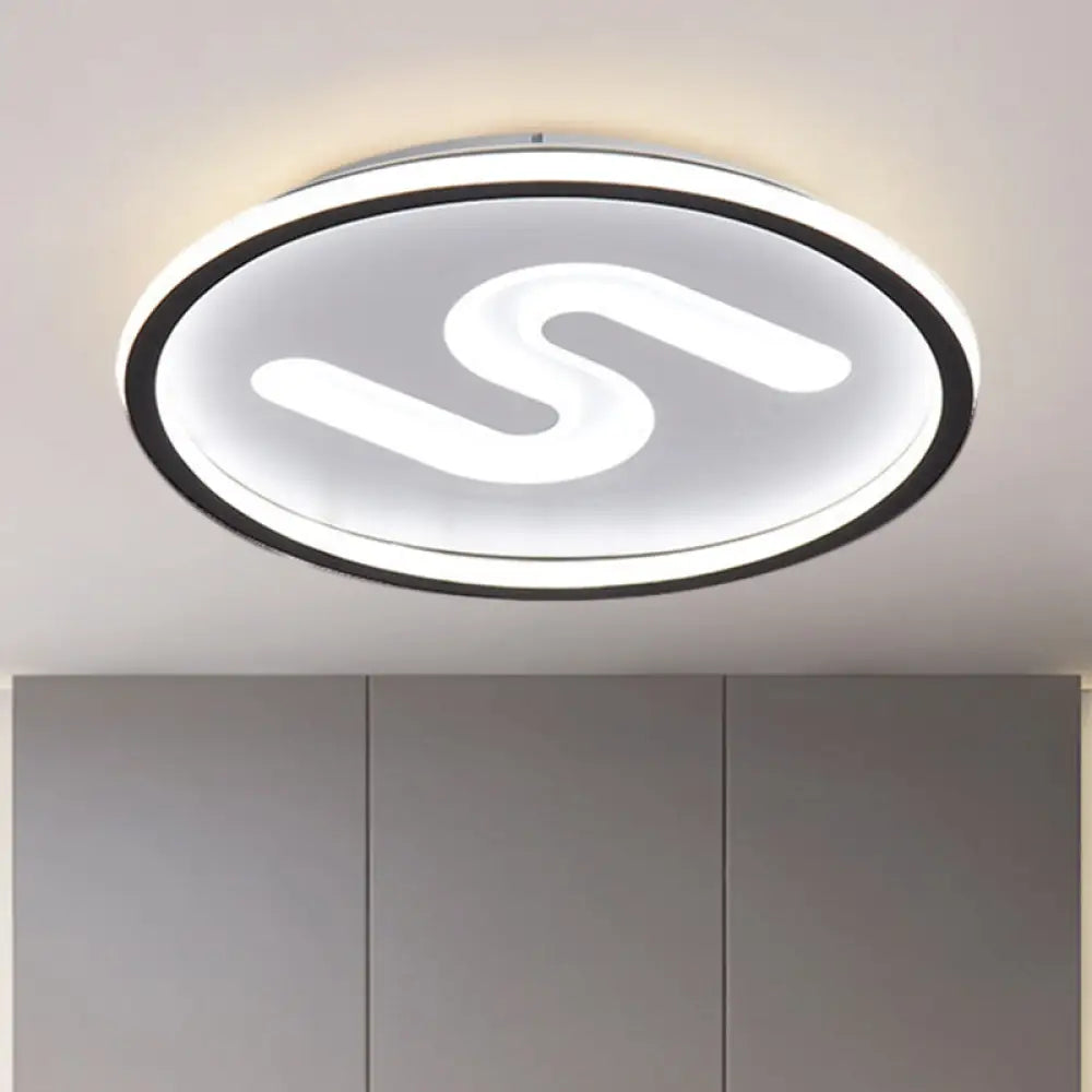 Modern Clear Glass Round Flush Mount With 9 Lights In Black/Gold And Warm/White - 16&rsquo;/19.5&rsquo;