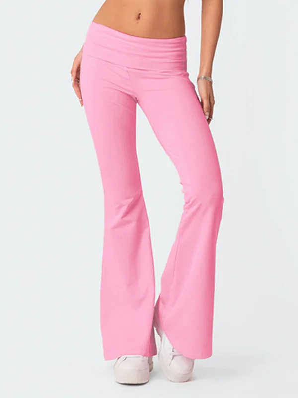 Nigikala Nigikala New Casual Wind Low-Rise Horn Pants Fashion Thin Solid Pants Set Women