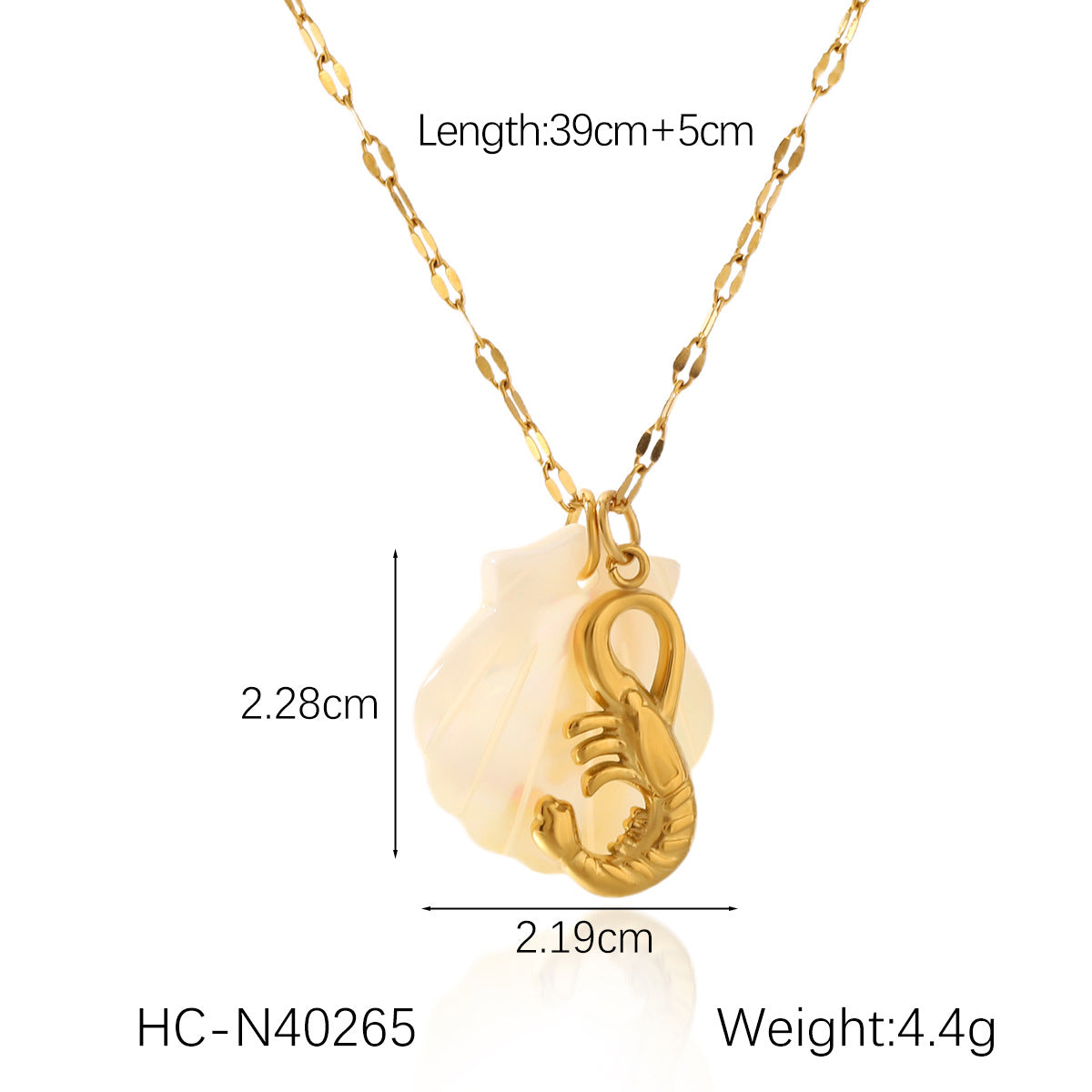 18K Gold Stainless Steel Starfish Seahorse Ocean Style Shell Pendant Necklace Ins Style Niche Design Clavicle Chain