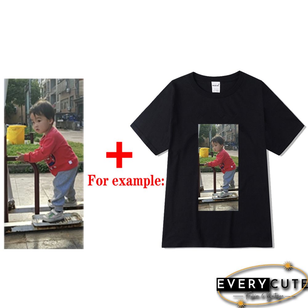 Customized Printed Leisure T Shirt Harajuku Women Tee DIY Your Like Photo Or Logo White T-shirt Fashion CustomShirt