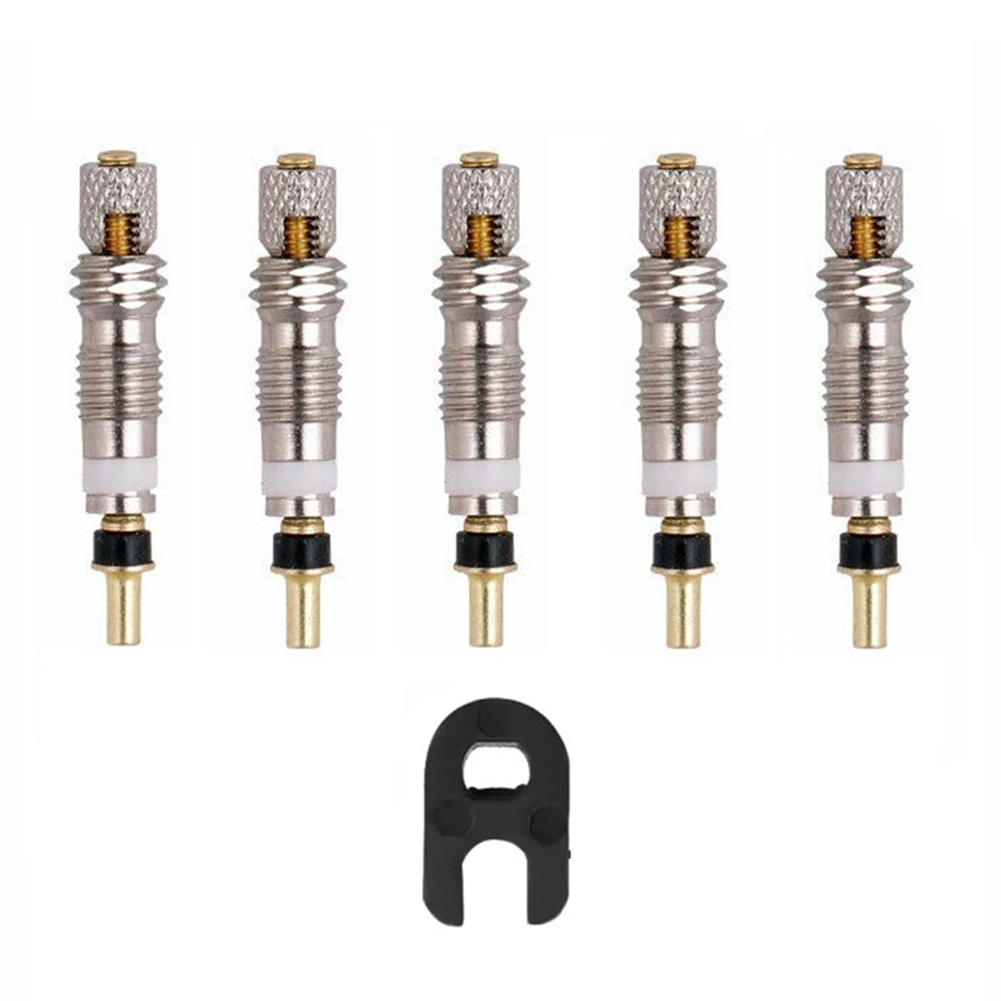 

5pcs Brass Presta Valve Cores with Tool Mountain Road Bike Repair Parts, 501 Original