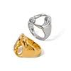 Stylish Waterdrop Surround 18K Golden Silver Ring