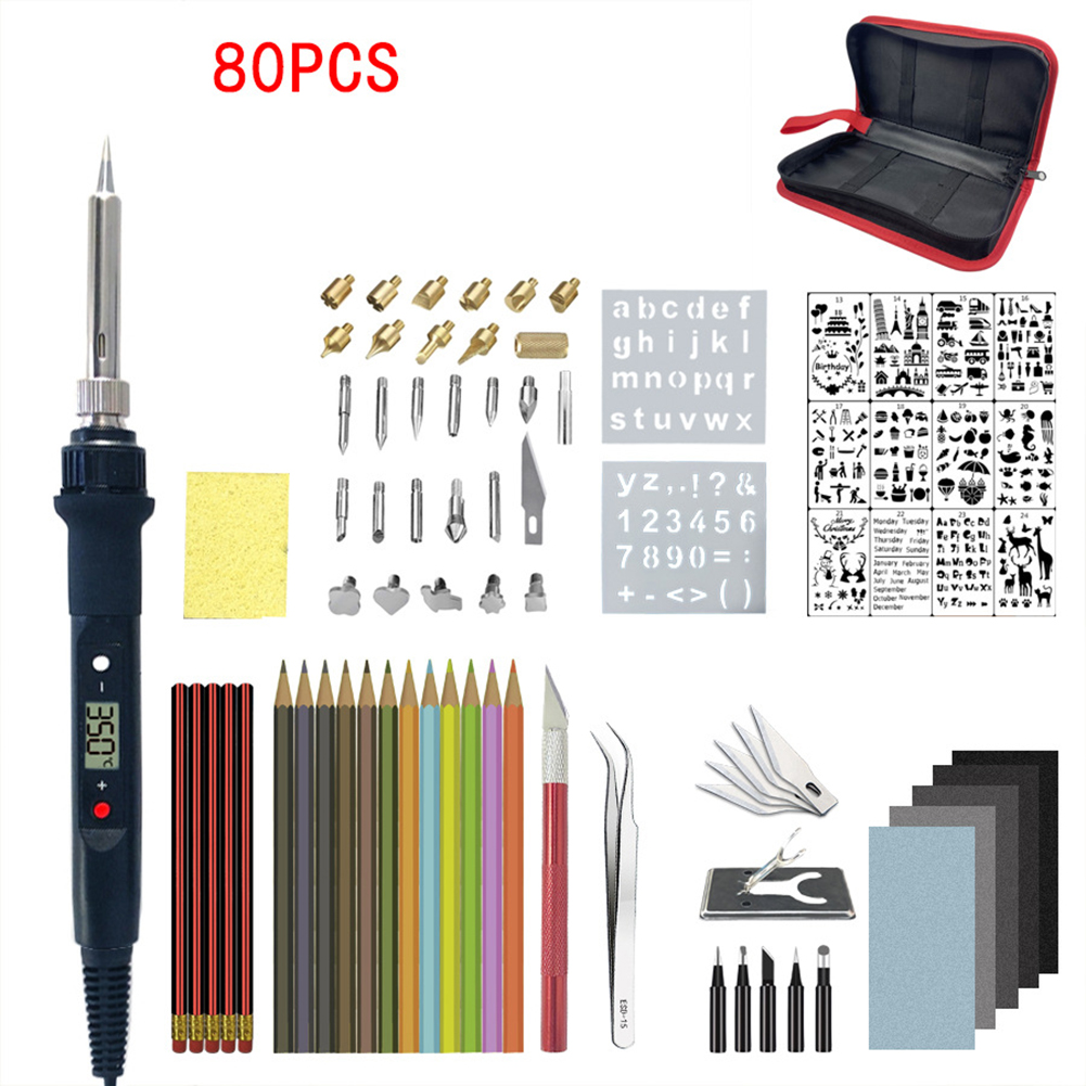 

80W Electric Soldering Iron Adjustable Temperature Heat Pencil Kit EU Black, 501 Original