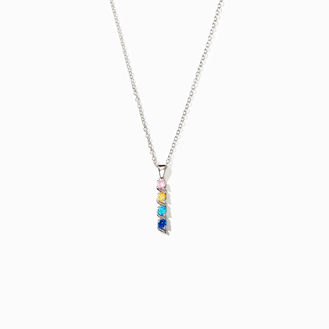 1-5 Birthstones Spiral Bar Necklace