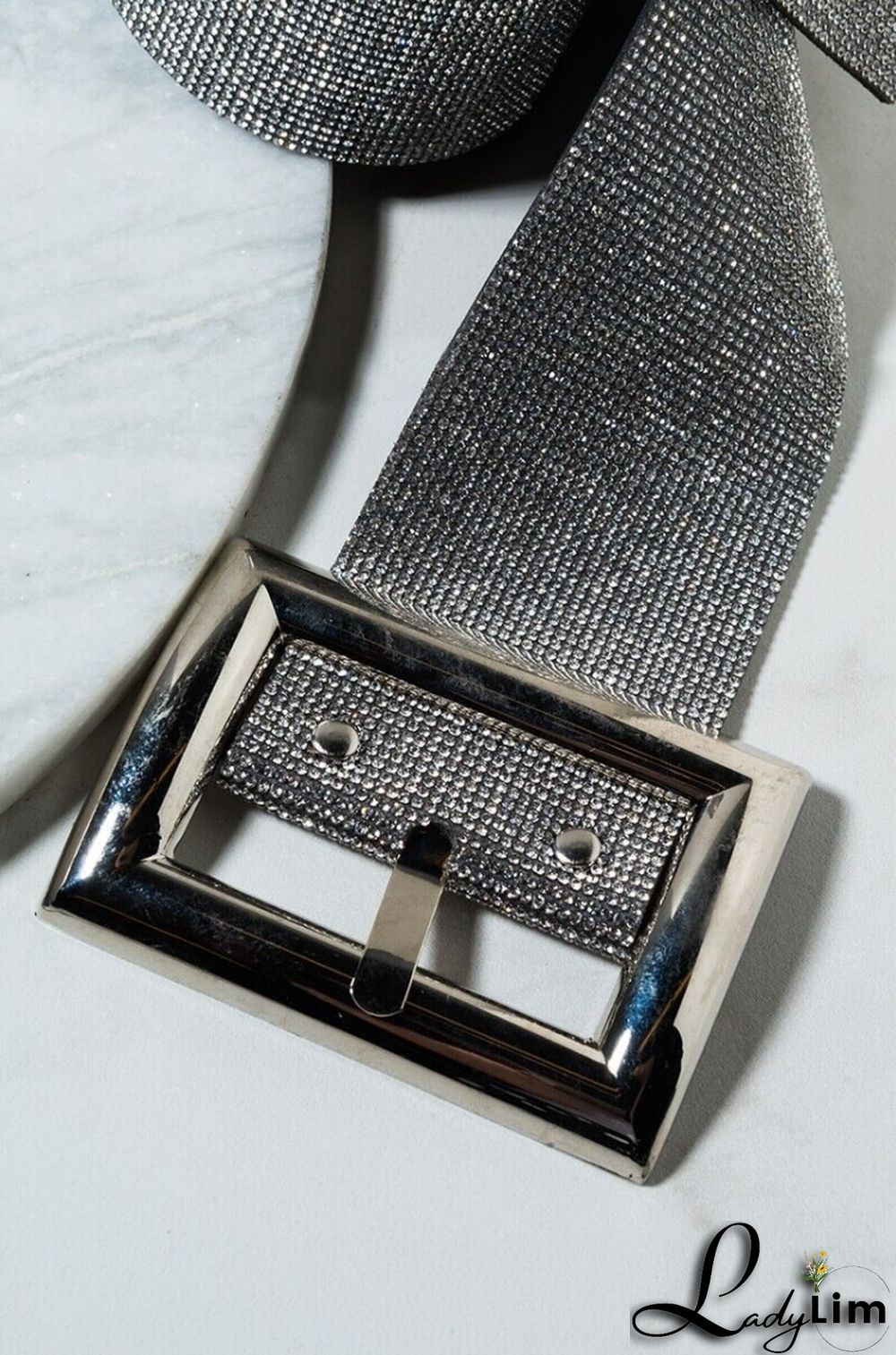 Formal Grey Beaded Sparkly Belt