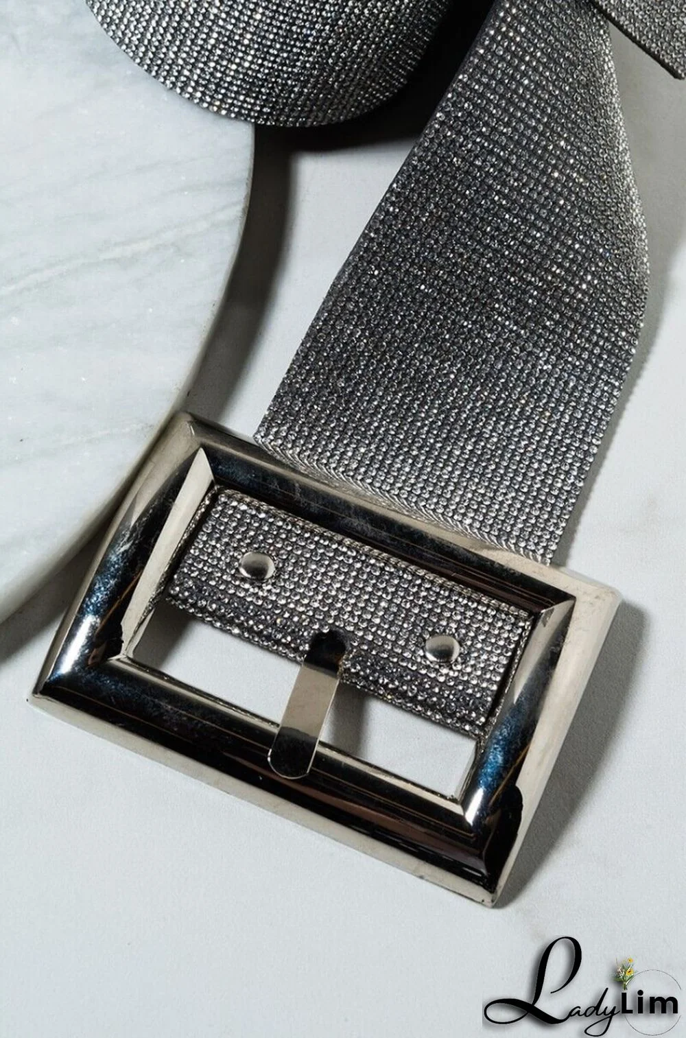 Formal Grey Beaded Sparkly Belt