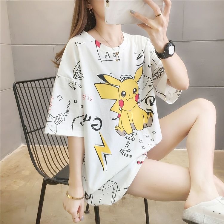 Anime Pokemon Cute Pikachu Short Sleeve T-shirt weebmemes