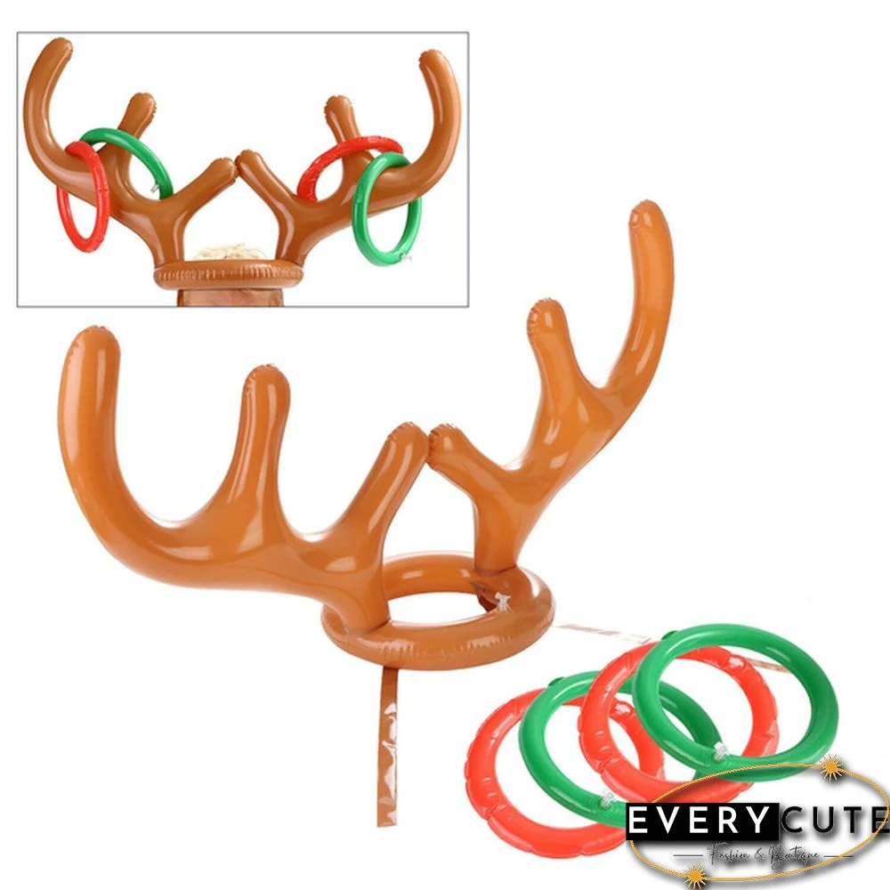 Christmas Inflatable Reindeer Antler Hat Ring Toss Game Christmas Home Office/Party Favors