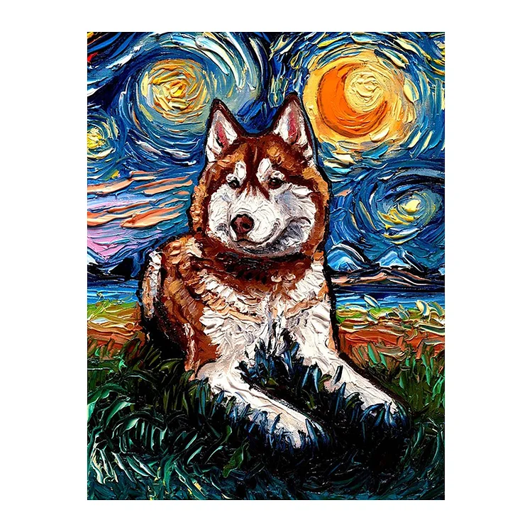 Ericpuzzle™ Ericpuzzle™Van Gogh Starry Sky - Alaskan Dog Wooden Puzzle