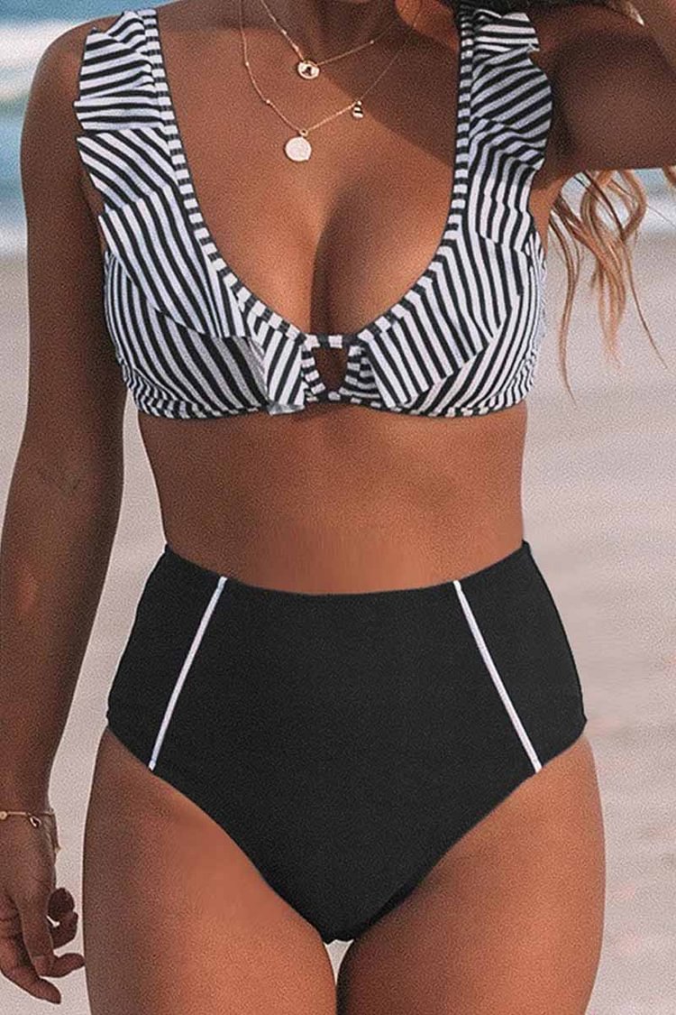 Striped Two-piece Swimsuit