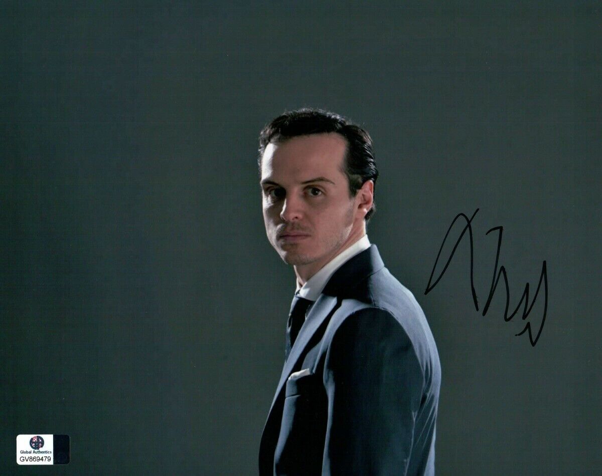 Andrew Scott Signed Autographed 8X10 Photo Poster painting Sherlock Close Up Suit GV869479