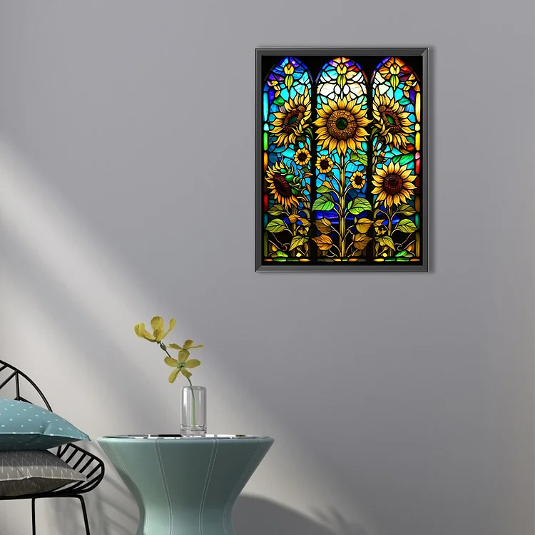 Full Round Drill Diamond Painting -Sunflower Stained Glass - 40*50cm