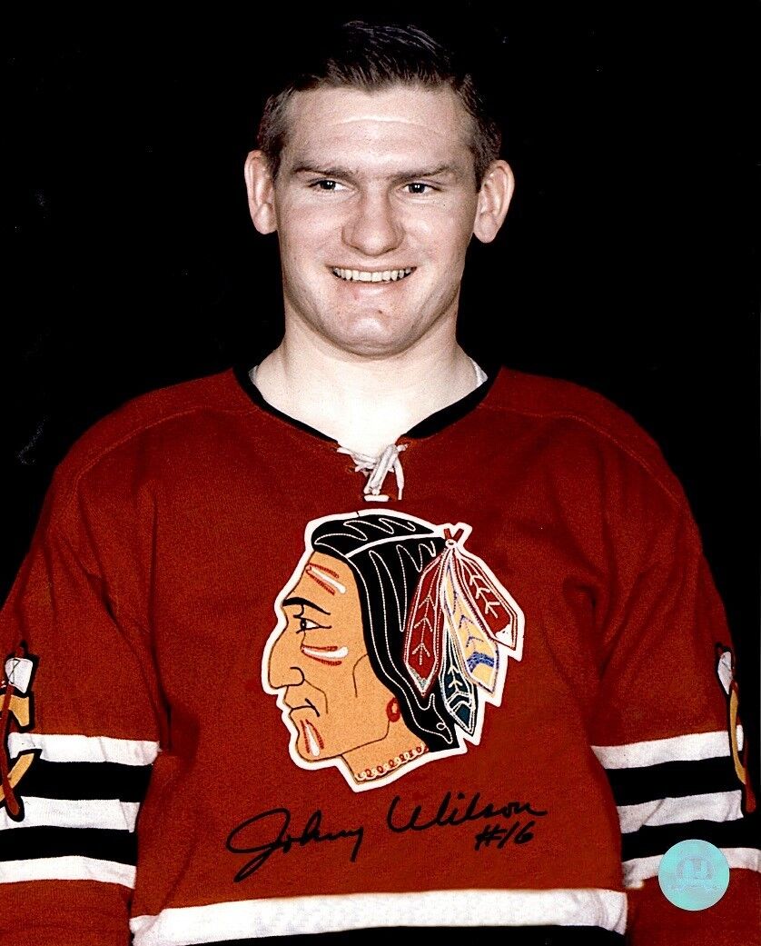 Signed 8x10 JOHNNY WILSON Chicago Blackhawks Autographed Photo Poster painting - COA