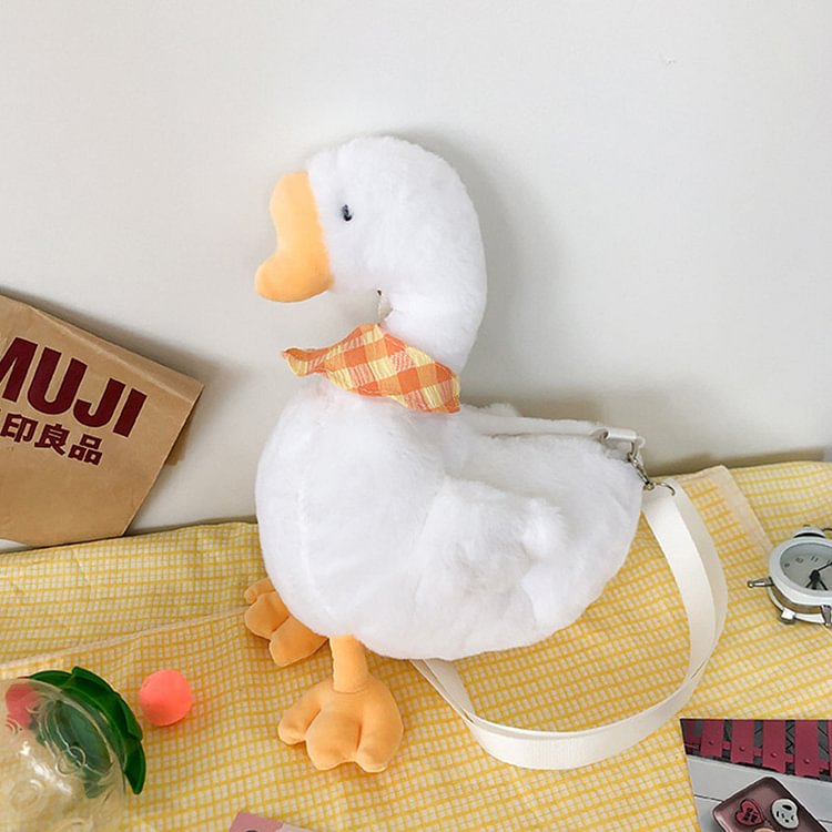 Lovely Cartoon Duck Doll Plush Crossbody Bag - Modakawa modakawa