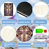 (US Local)50-Page A5 Size Cross Pattern Rhinestone Art Painting Notebook Kit for Gift