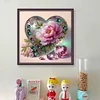 (US Local)Heart Peony -11CT Stamped Cross Stitch Kit(40x40cm)