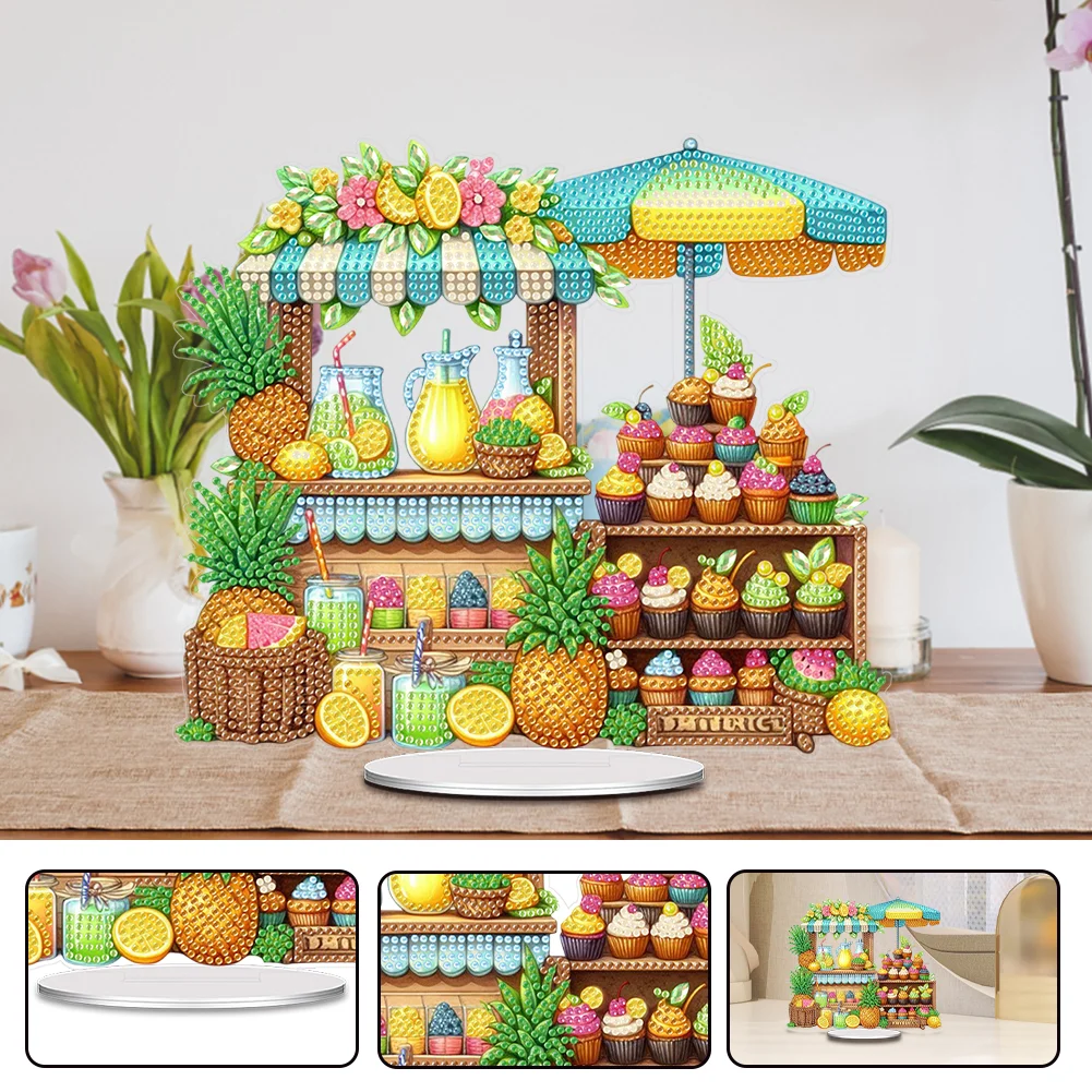 DIY Drink Stall Table Top Diamond Painting Acrylic Ornament Kits Home Decor