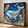 (25x25cm)DIY Whale Framed Handmade Pearl Painting Art Craft Kit Living Home Decor