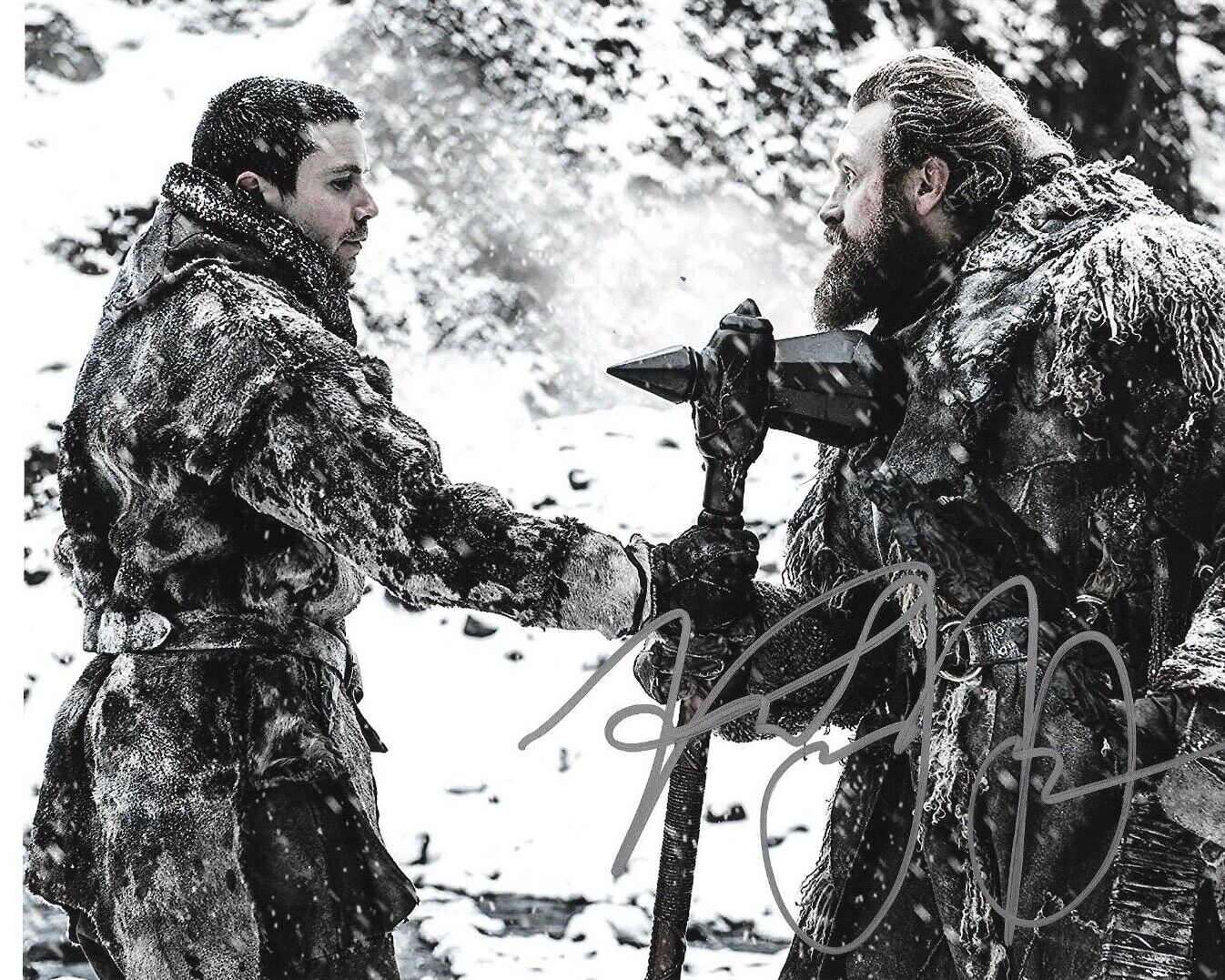 * KRISTOFER HIVJU * signed 8x10 Photo Poster painting * GAME OF THRONES * TORMUND * COA * 2