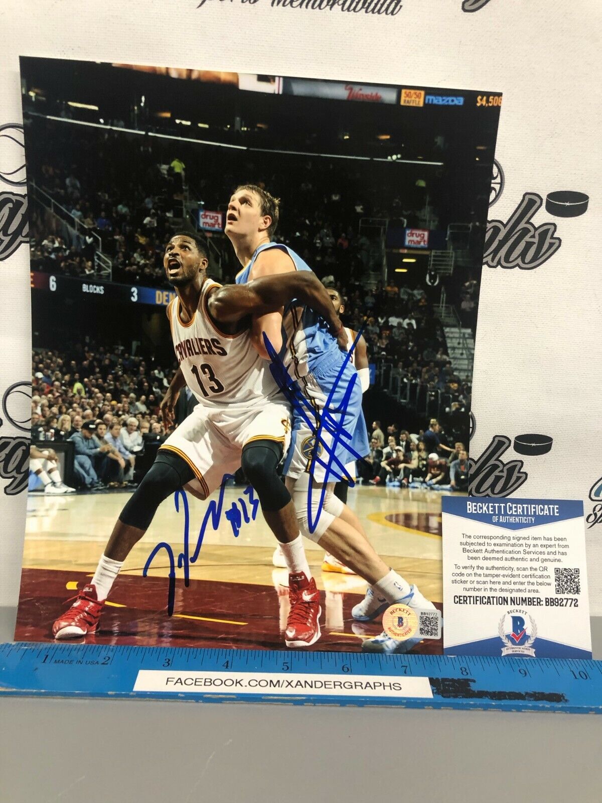 TRISTAN THOMPSON TIMOFEY MOZGOV AUTOGRAPHED 8x10 Photo Poster paintingGRAPH BECKETT BAS COA