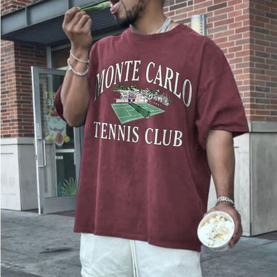 Men Vintage Monte Carlo Print T-Shirt