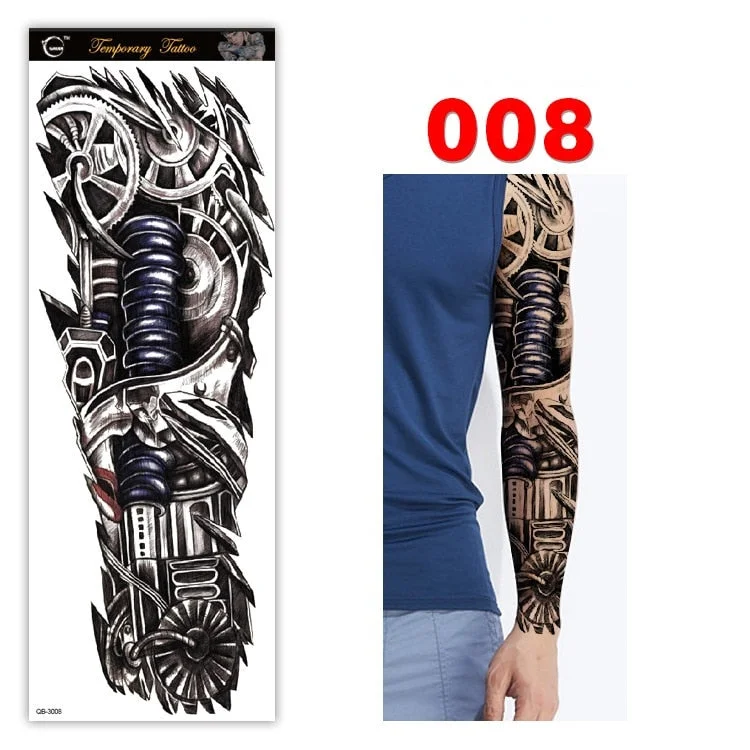 Full Arm Series Temporary Tattoo Full Arm Tattoo Sticker Lasting Waterproof Sweat Flower Arm Full Arm Tattoo Big Picture Sticker