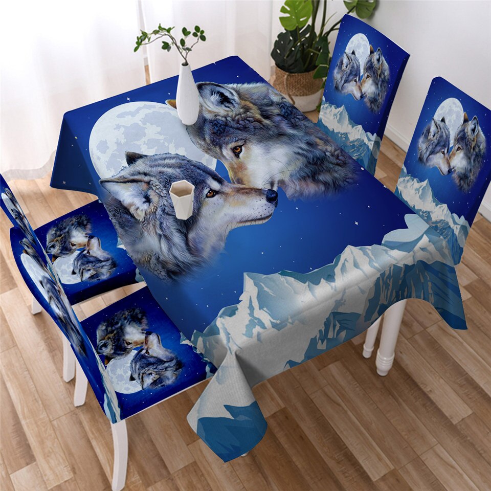 

Wolf Couple - Tablecloth Without Chair Cover, 140*140cm, 501 Original