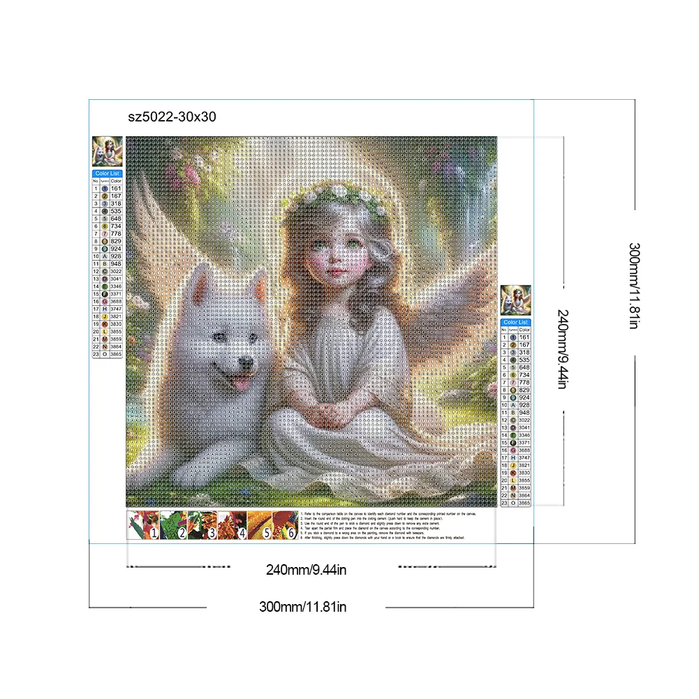 Diamond Painting - Full Round Drill - Wolf Angel(Canvas|30*30cm)