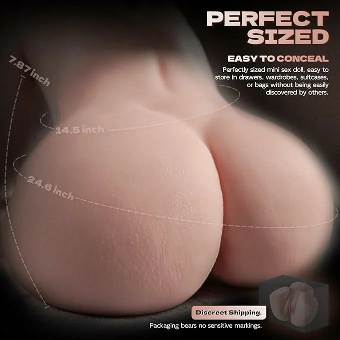 9.8*7.6*4.5 Inch Realistic Sex Dolls with 2 Channel Lifelike Soft Butt and Vagina Anal Sex (5.1LB)