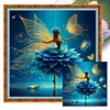 (Multi-Style) Colorful Butterfly Girl-11CT Stamped Cross Stitch 40*40cm
